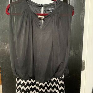 Black party dress with black and silver sequin